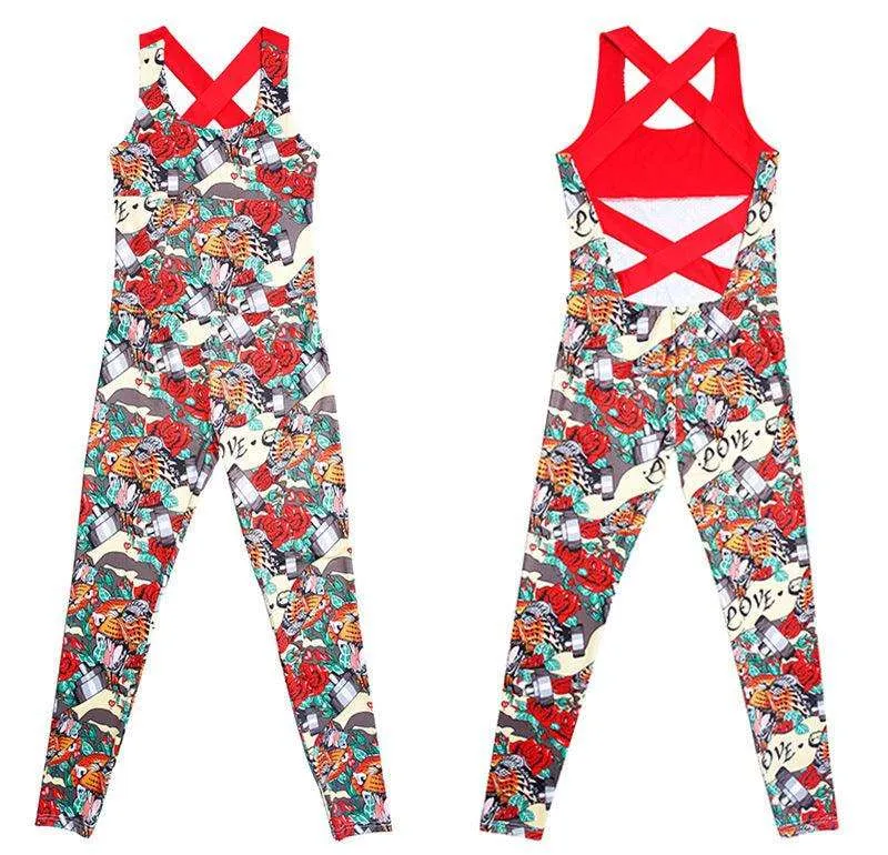 1 Piece Yoga Gym Sportswear Quick Dry Fitness Workout Tracksuit Jogging Jumpsuit