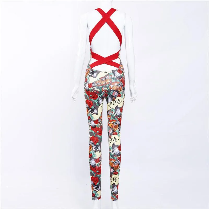 1 Piece Yoga Gym Sportswear Quick Dry Fitness Workout Tracksuit Jogging Jumpsuit