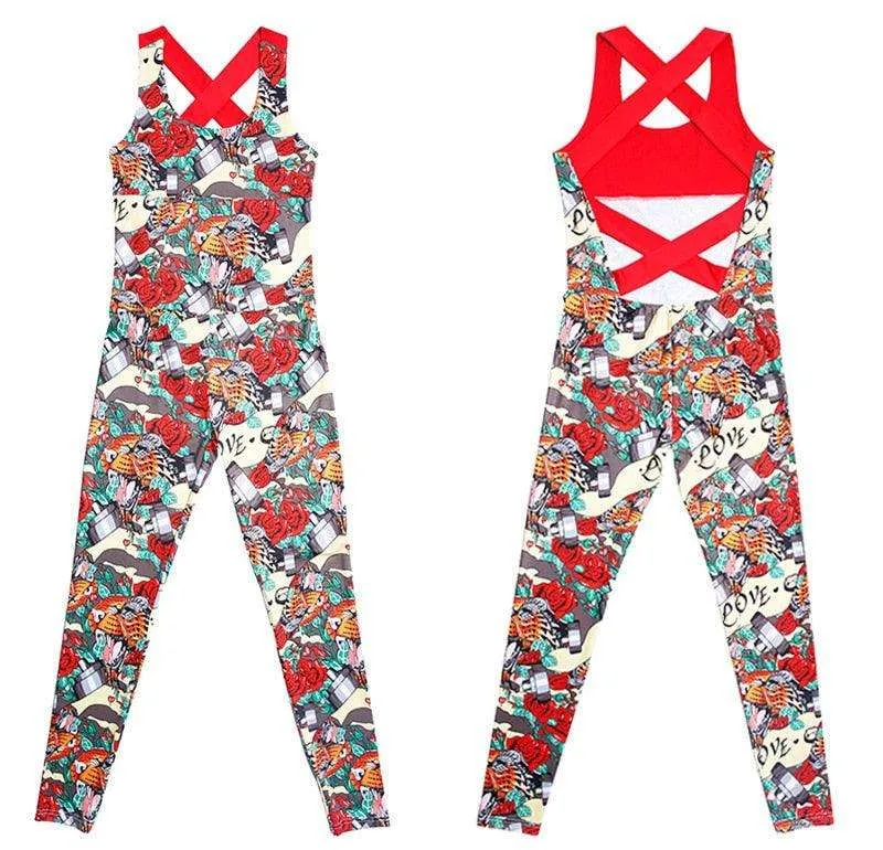 1 Piece Yoga Gym Sportswear Quick Dry Fitness Workout Tracksuit Jogging Jumpsuit