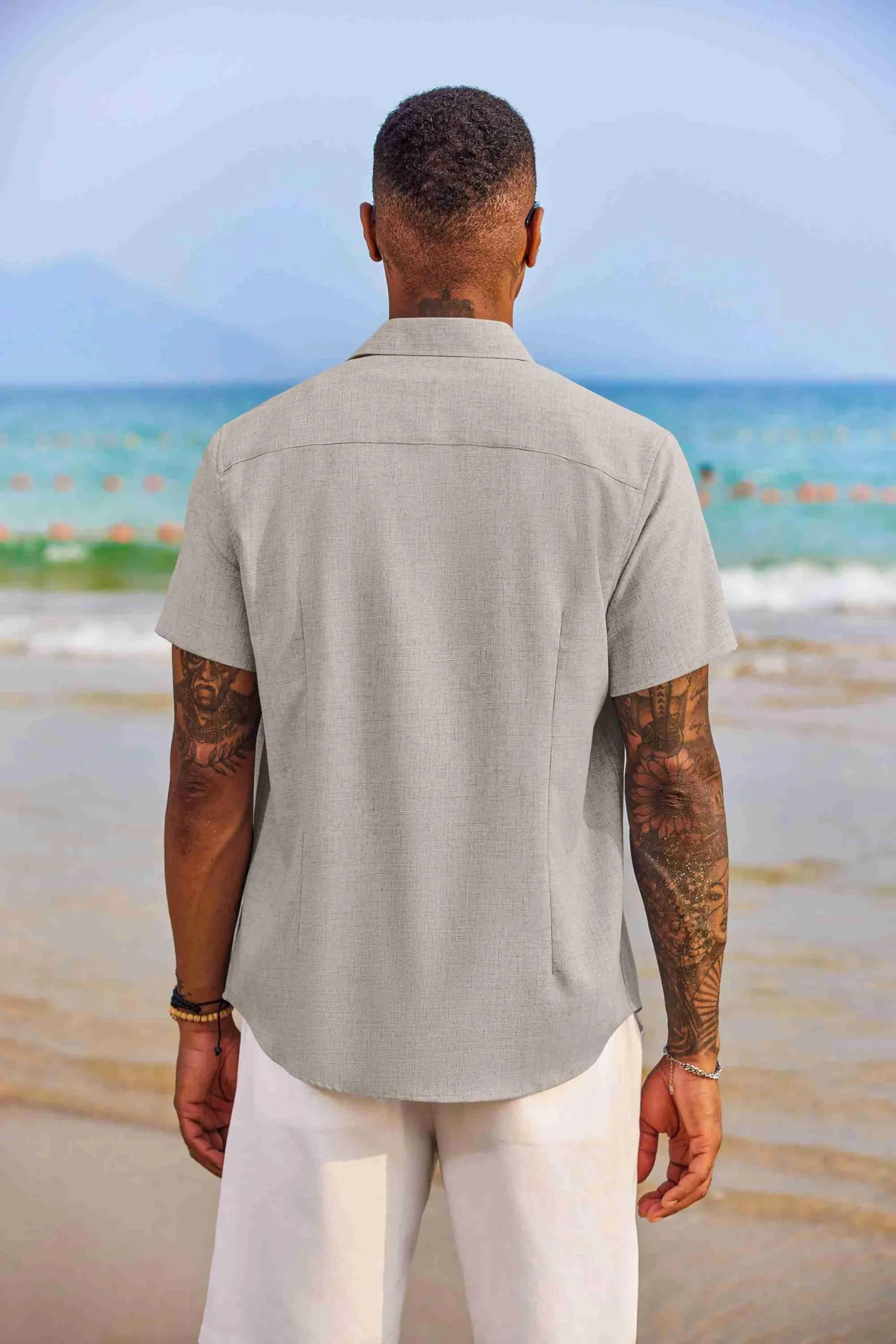 COOFANDY Men's Button Down Shirts Short Sleeve Casual Shirts Summer Beach Shirts Vacation Wedding Shirts with Pocket