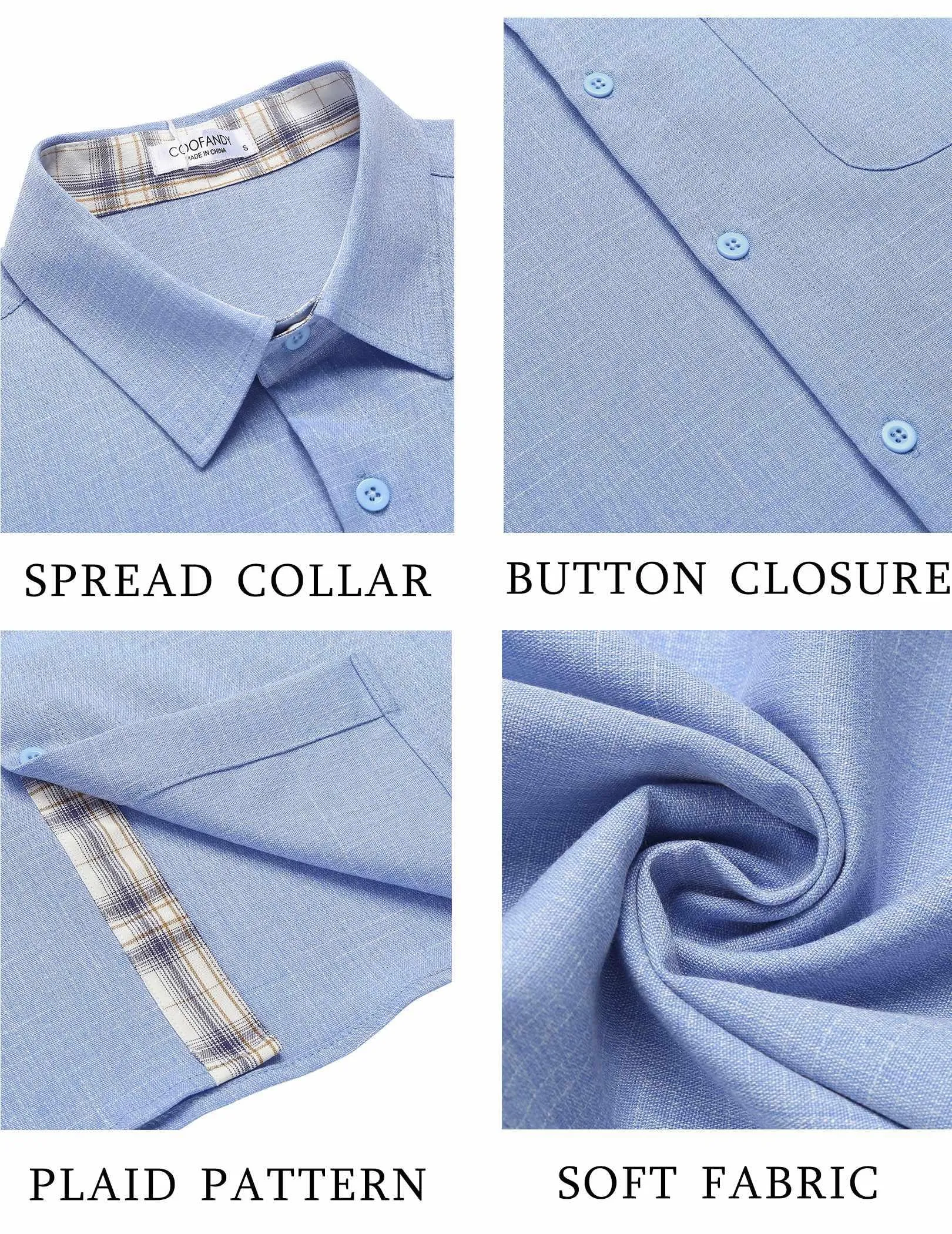 COOFANDY Men's Button Down Shirts Short Sleeve Casual Shirts Summer Beach Shirts Vacation Wedding Shirts with Pocket