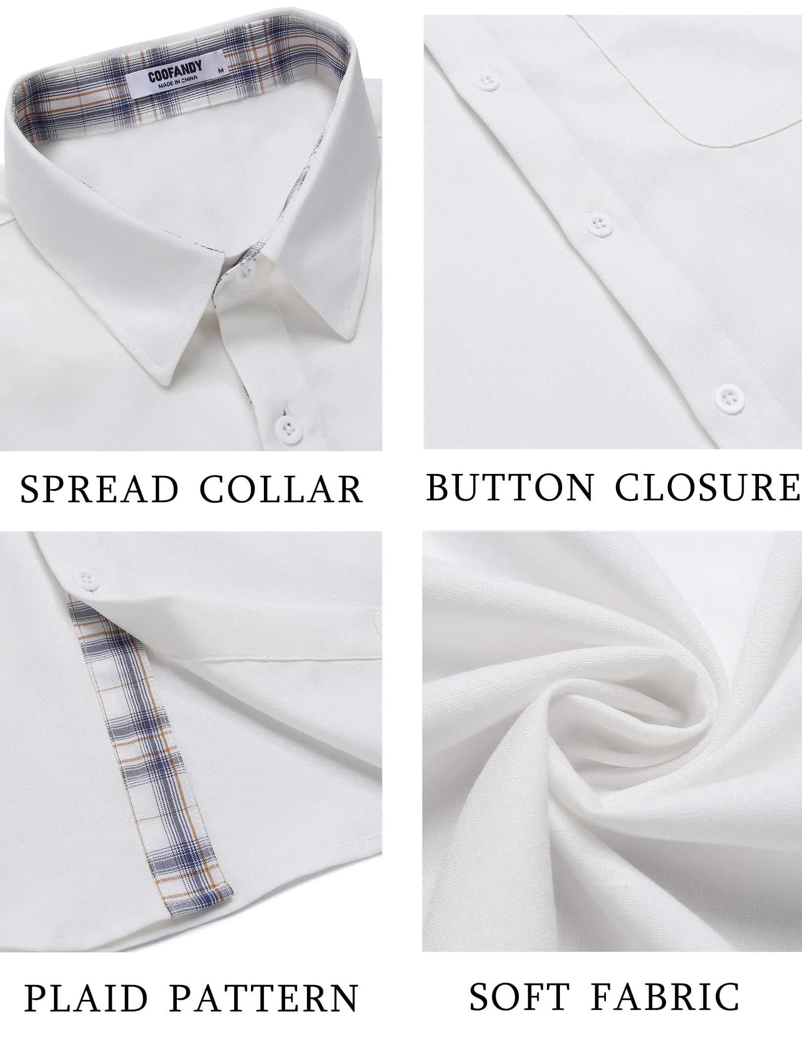 COOFANDY Men's Button Down Shirts Short Sleeve Casual Shirts Summer Beach Shirts Vacation Wedding Shirts with Pocket
