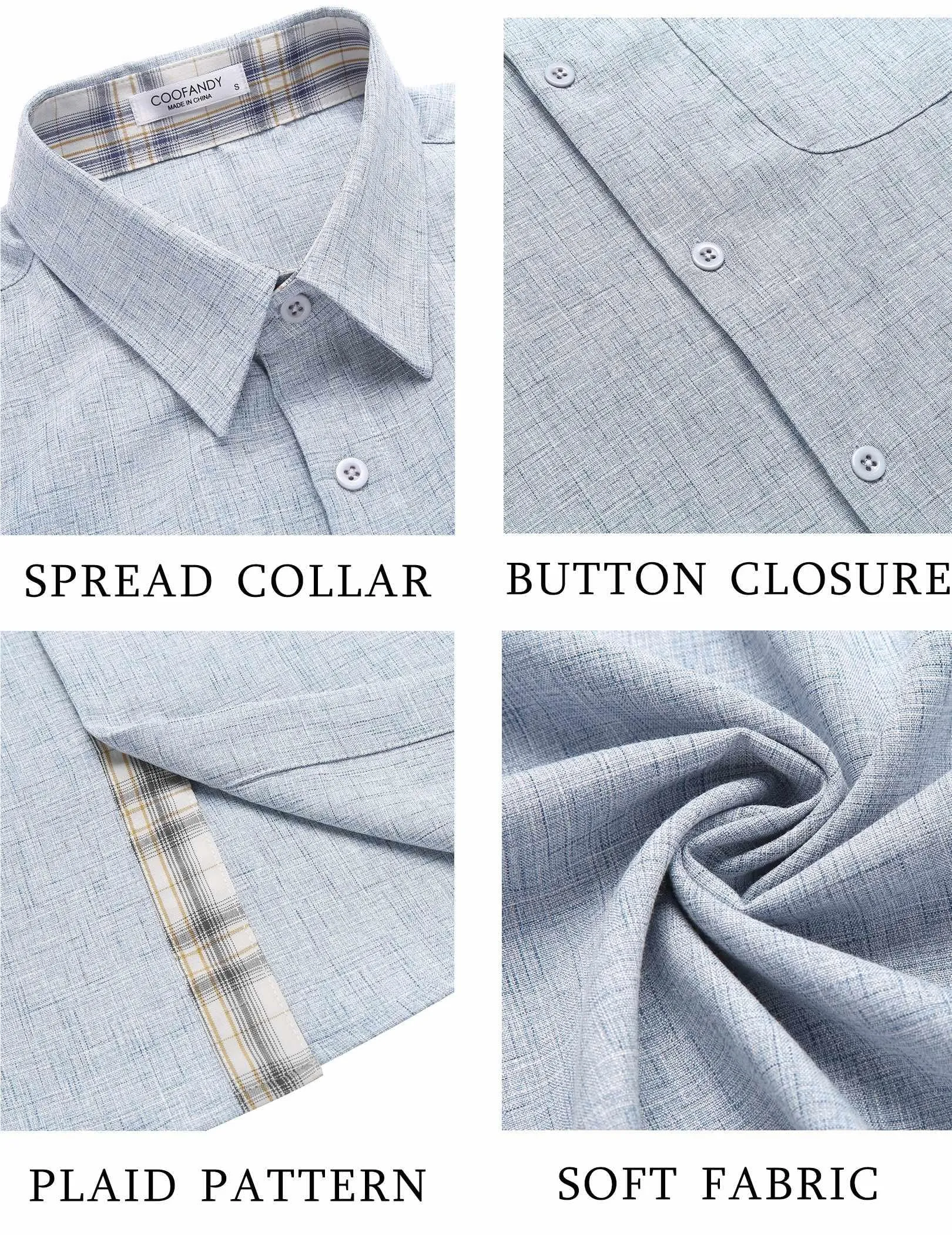 COOFANDY Men's Button Down Shirts Short Sleeve Casual Shirts Summer Beach Shirts Vacation Wedding Shirts with Pocket