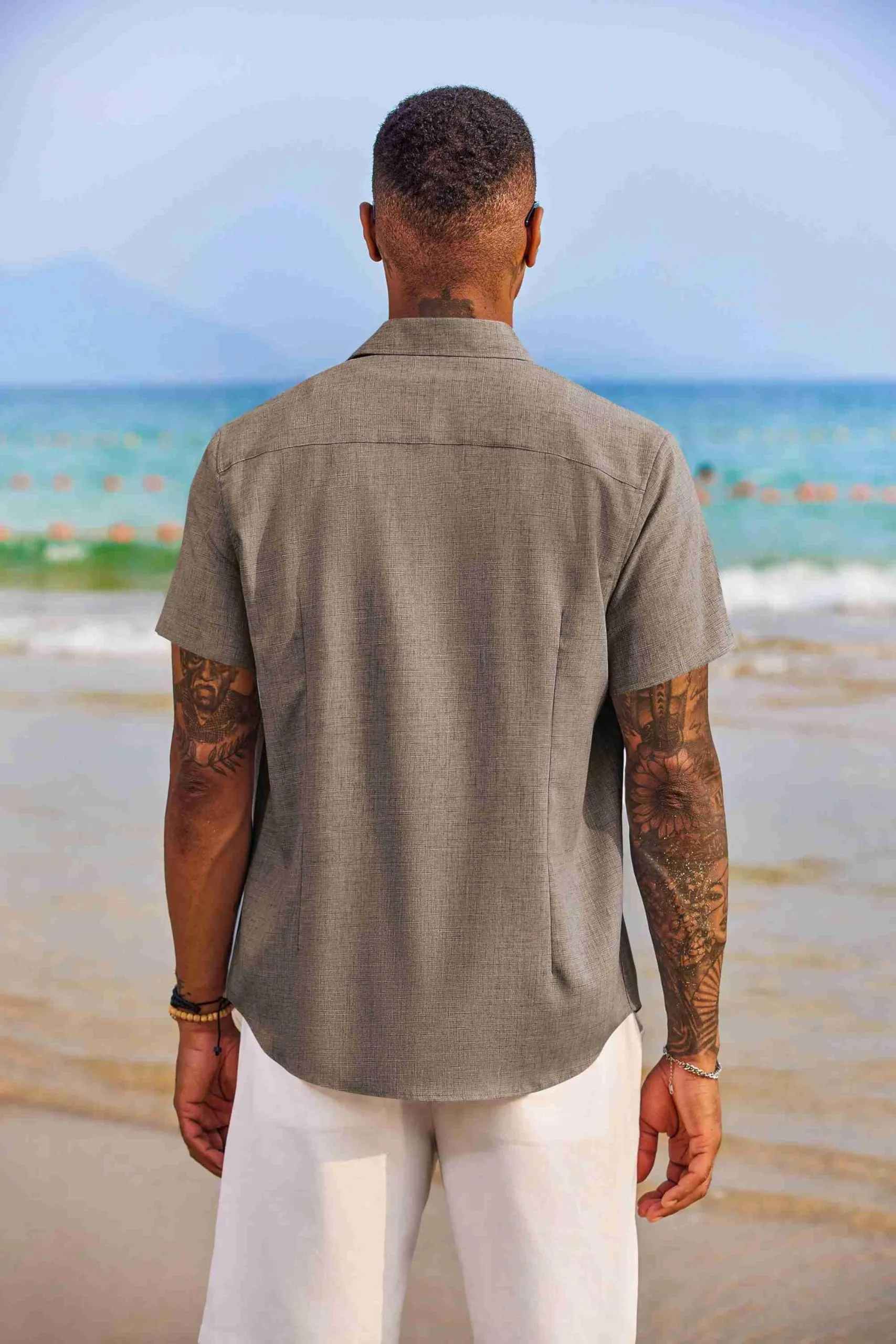 COOFANDY Men's Button Down Shirts Short Sleeve Casual Shirts Summer Beach Shirts Vacation Wedding Shirts with Pocket
