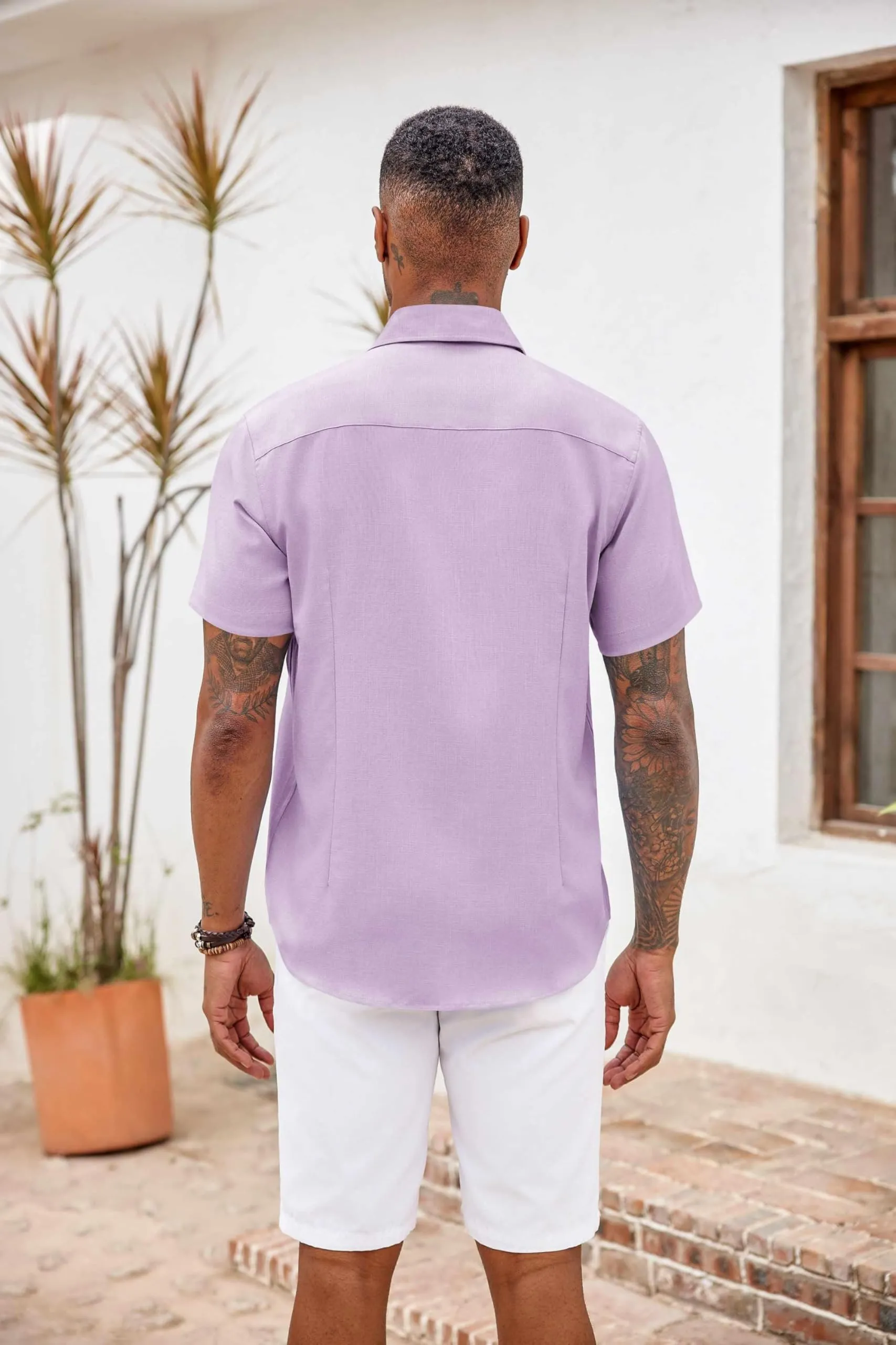 COOFANDY Men's Button Down Shirts Short Sleeve Casual Shirts Summer Beach Shirts Vacation Wedding Shirts with Pocket