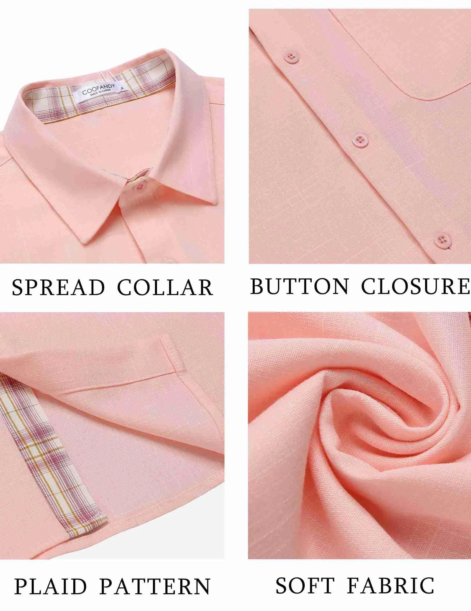 COOFANDY Men's Button Down Shirts Short Sleeve Casual Shirts Summer Beach Shirts Vacation Wedding Shirts with Pocket