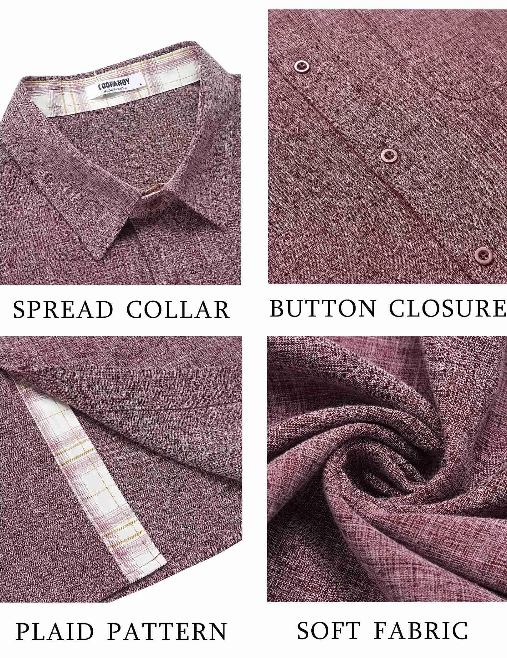 COOFANDY Men's Button Down Shirts Short Sleeve Casual Shirts Summer Beach Shirts Vacation Wedding Shirts with Pocket