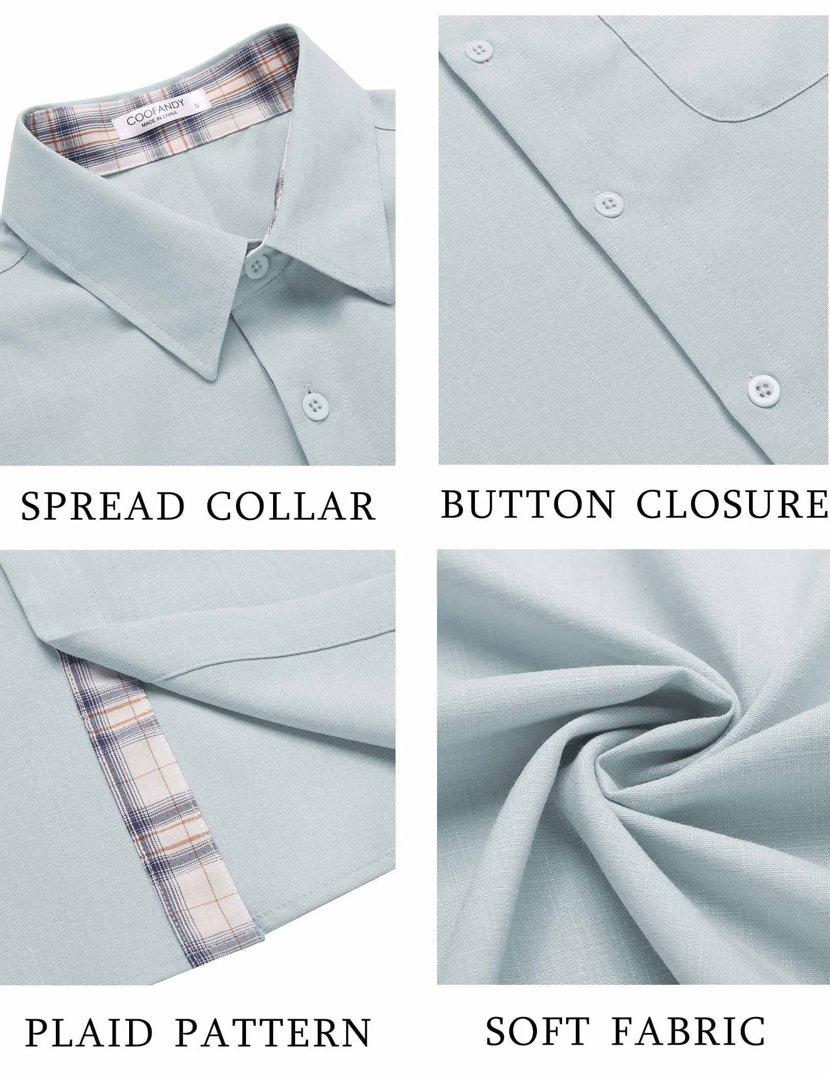 COOFANDY Men's Button Down Shirts Short Sleeve Casual Shirts Summer Beach Shirts Vacation Wedding Shirts with Pocket