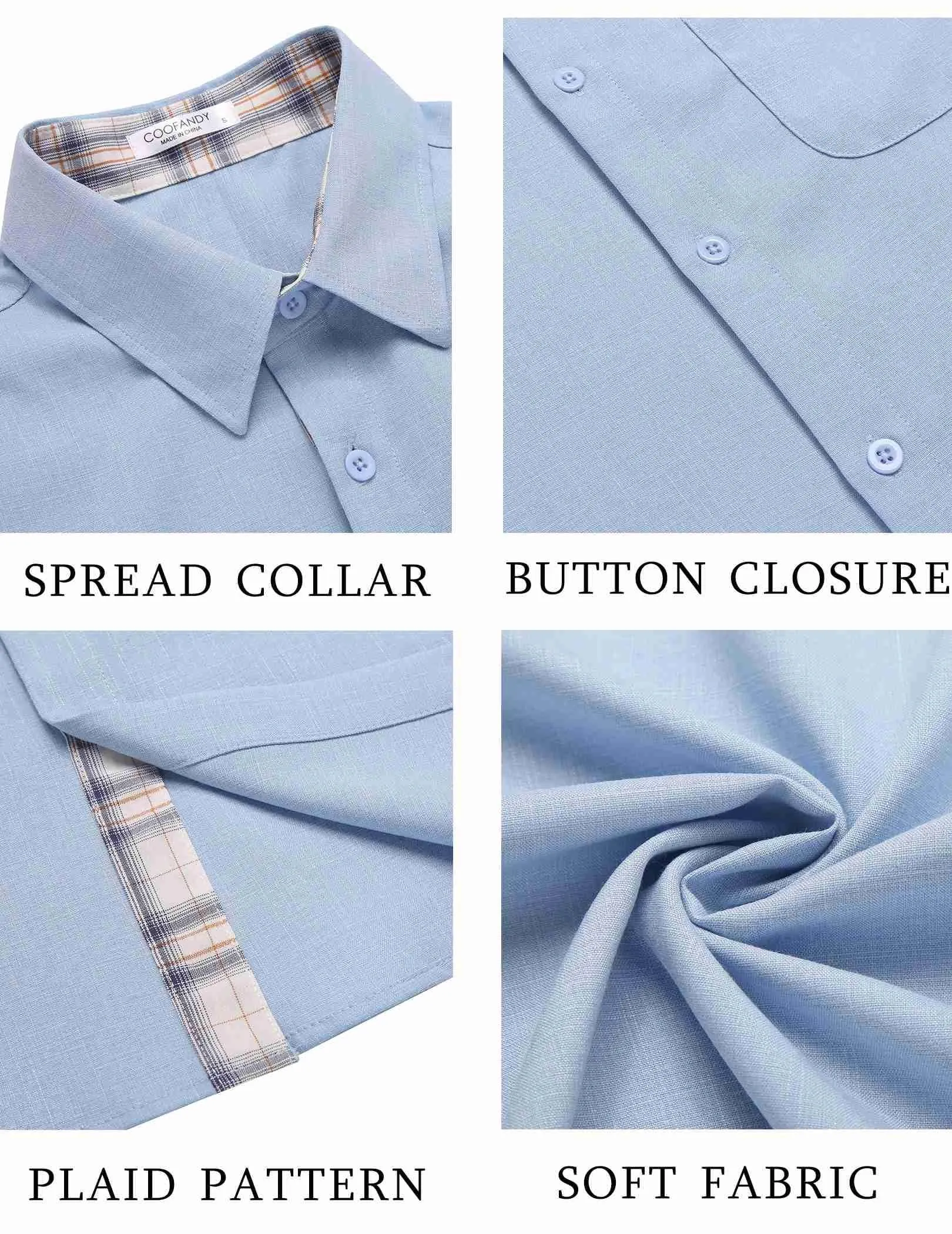 COOFANDY Men's Button Down Shirts Short Sleeve Casual Shirts Summer Beach Shirts Vacation Wedding Shirts with Pocket