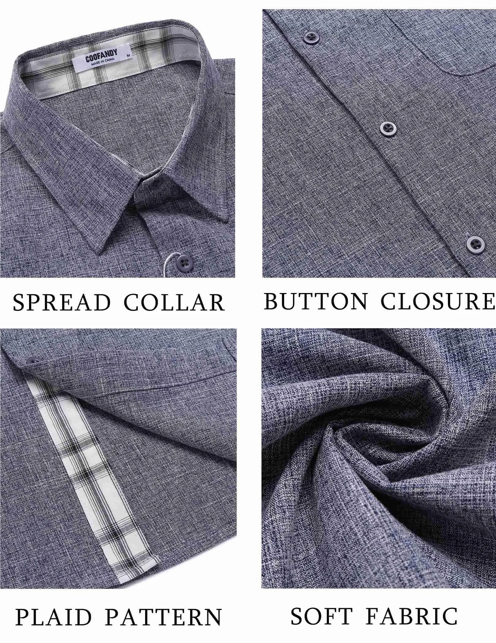 COOFANDY Men's Button Down Shirts Short Sleeve Casual Shirts Summer Beach Shirts Vacation Wedding Shirts with Pocket