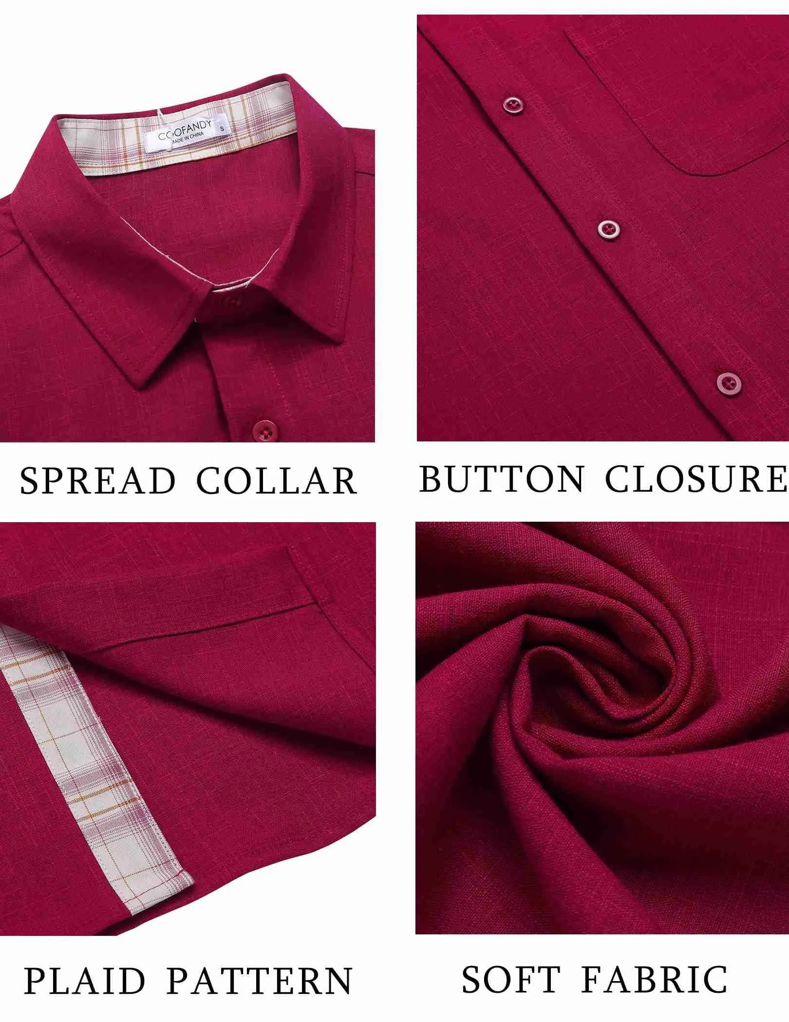 COOFANDY Men's Button Down Shirts Short Sleeve Casual Shirts Summer Beach Shirts Vacation Wedding Shirts with Pocket