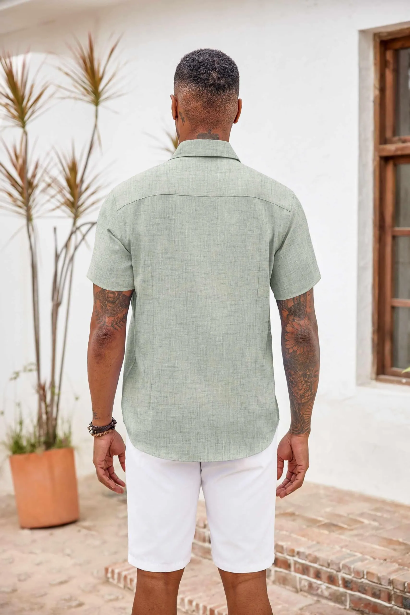 COOFANDY Men's Button Down Shirts Short Sleeve Casual Shirts Summer Beach Shirts Vacation Wedding Shirts with Pocket