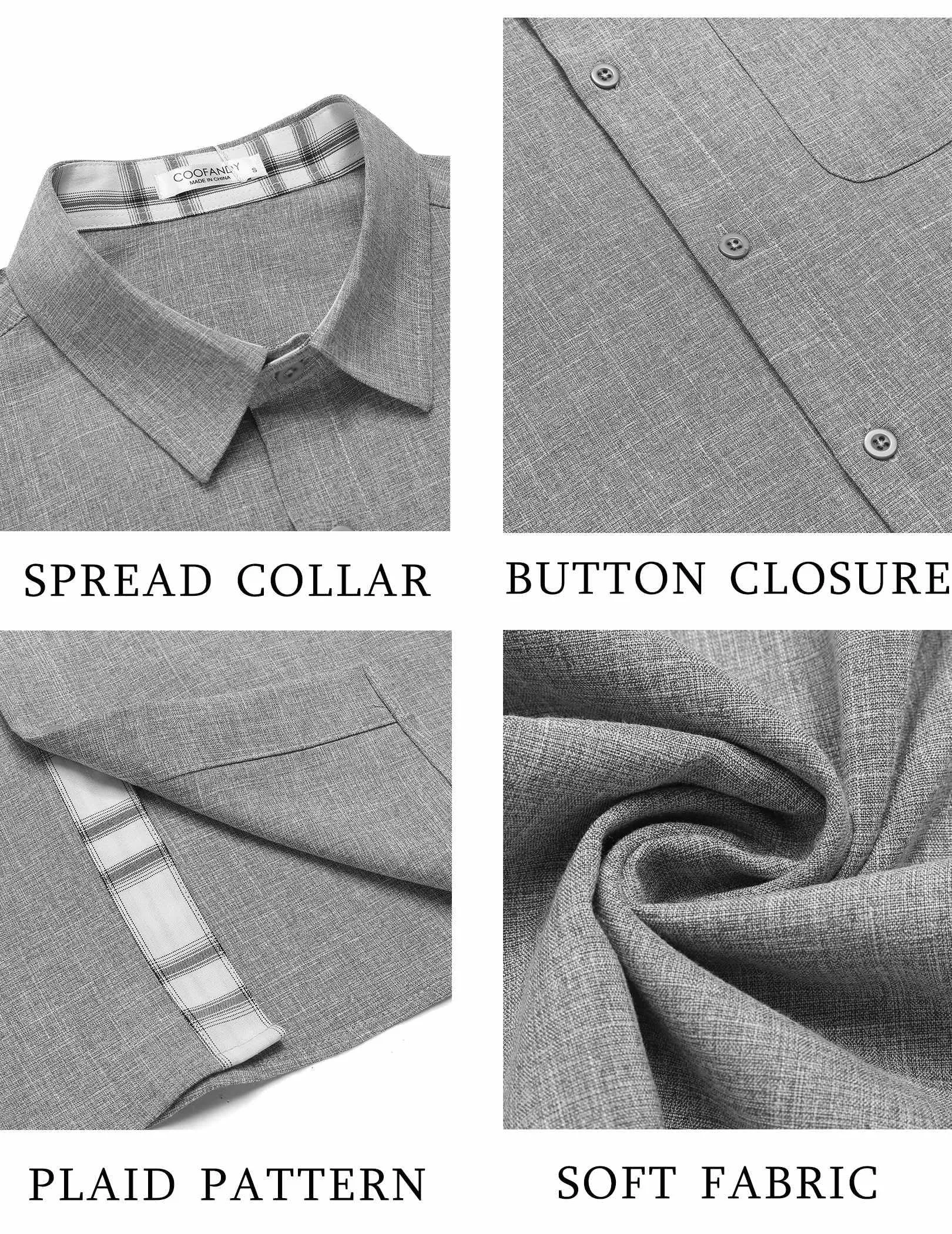 COOFANDY Men's Button Down Shirts Short Sleeve Casual Shirts Summer Beach Shirts Vacation Wedding Shirts with Pocket