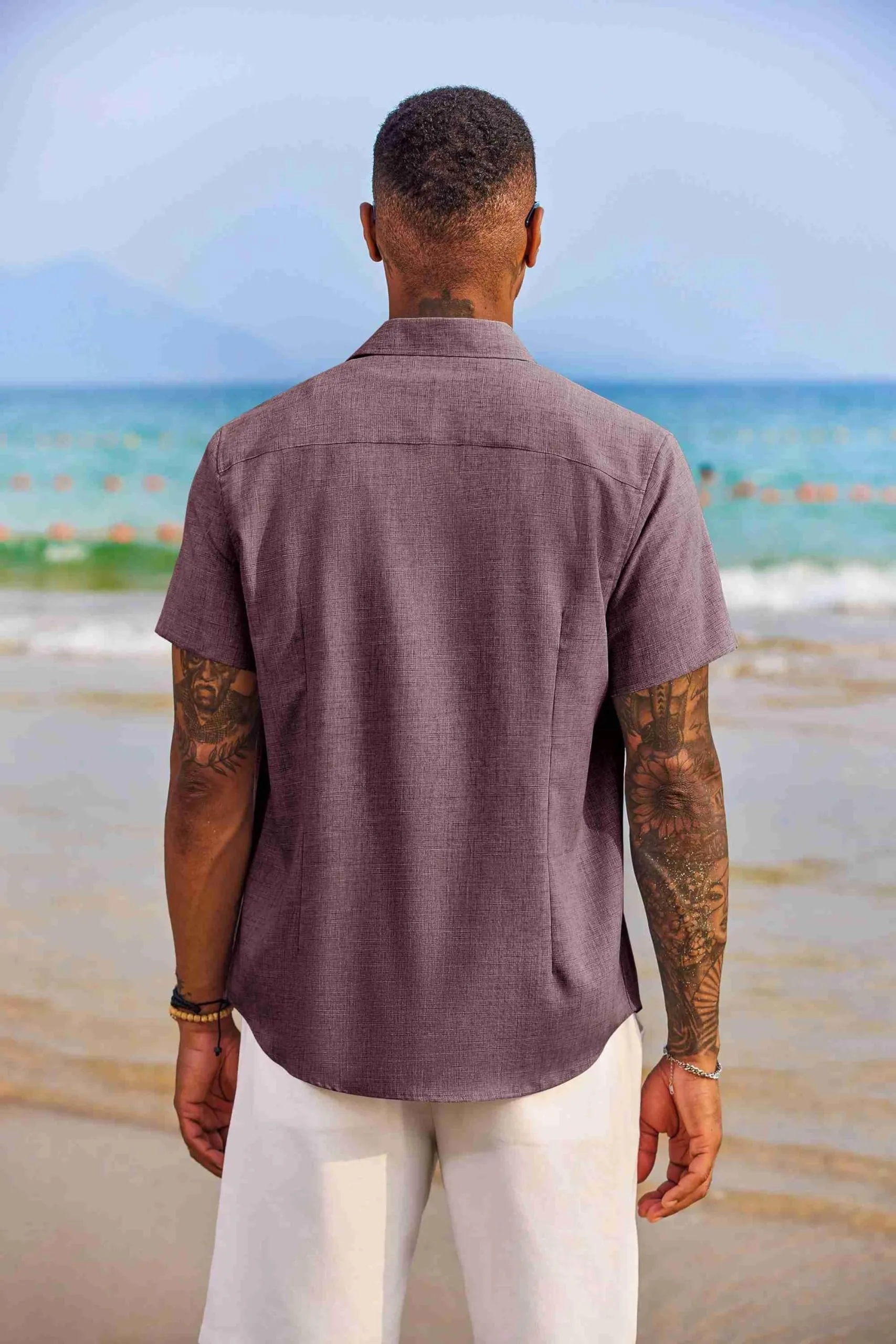 COOFANDY Men's Button Down Shirts Short Sleeve Casual Shirts Summer Beach Shirts Vacation Wedding Shirts with Pocket