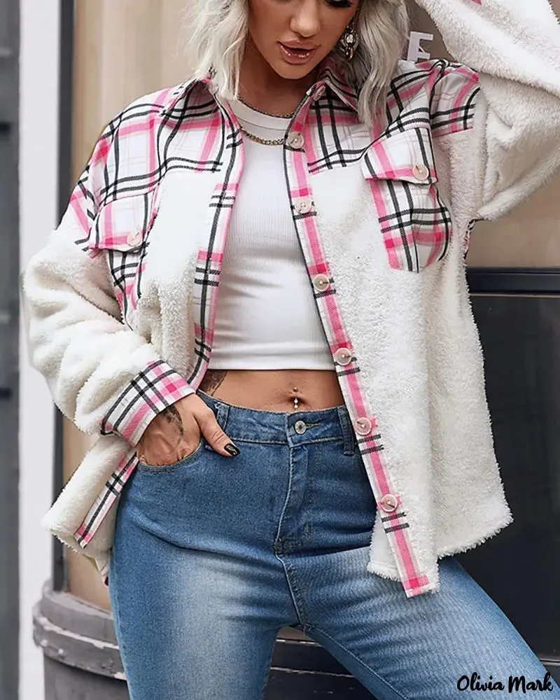 Deanwangkt - Checked jacket with patch pocket and button