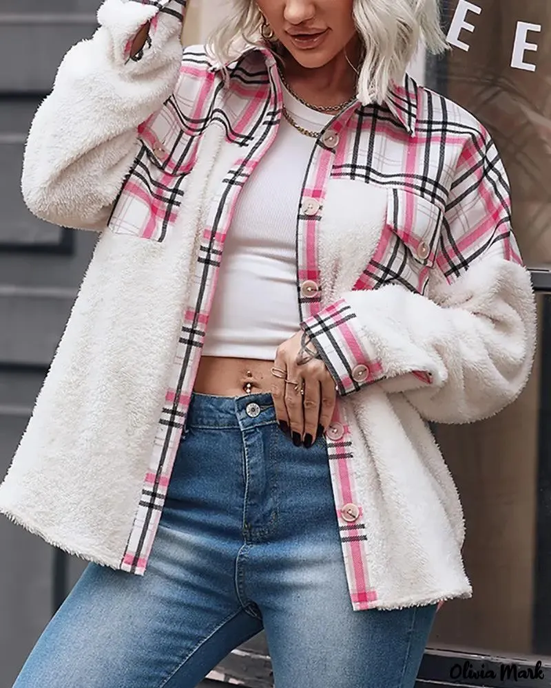 Deanwangkt - Checked jacket with patch pocket and button