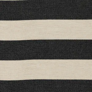 Fastnet Stripe Merino Wool Fabric Black sample