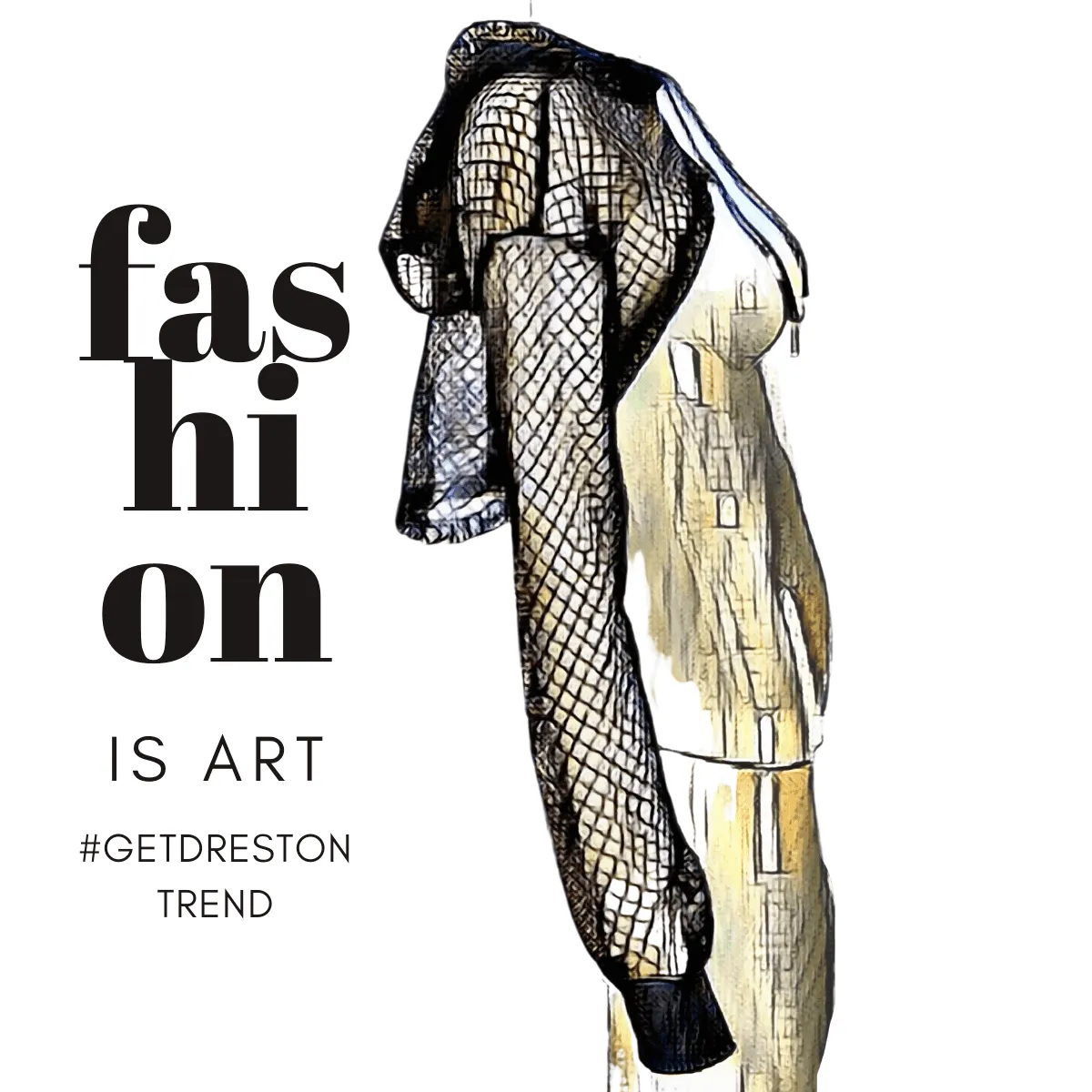 Fish Net Hooded Crop Top