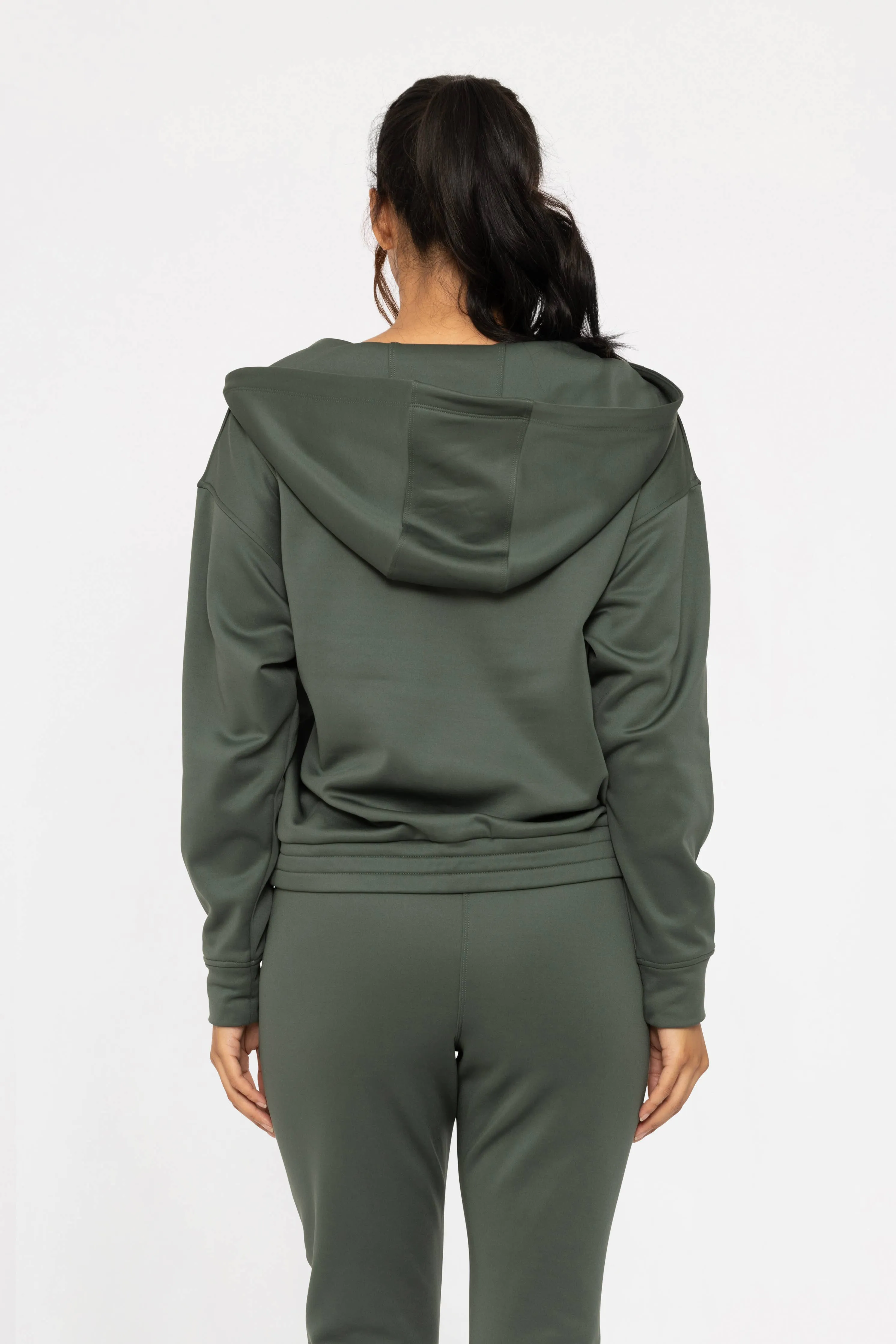 Forest Green Elevated Pullover Henley Hoodie