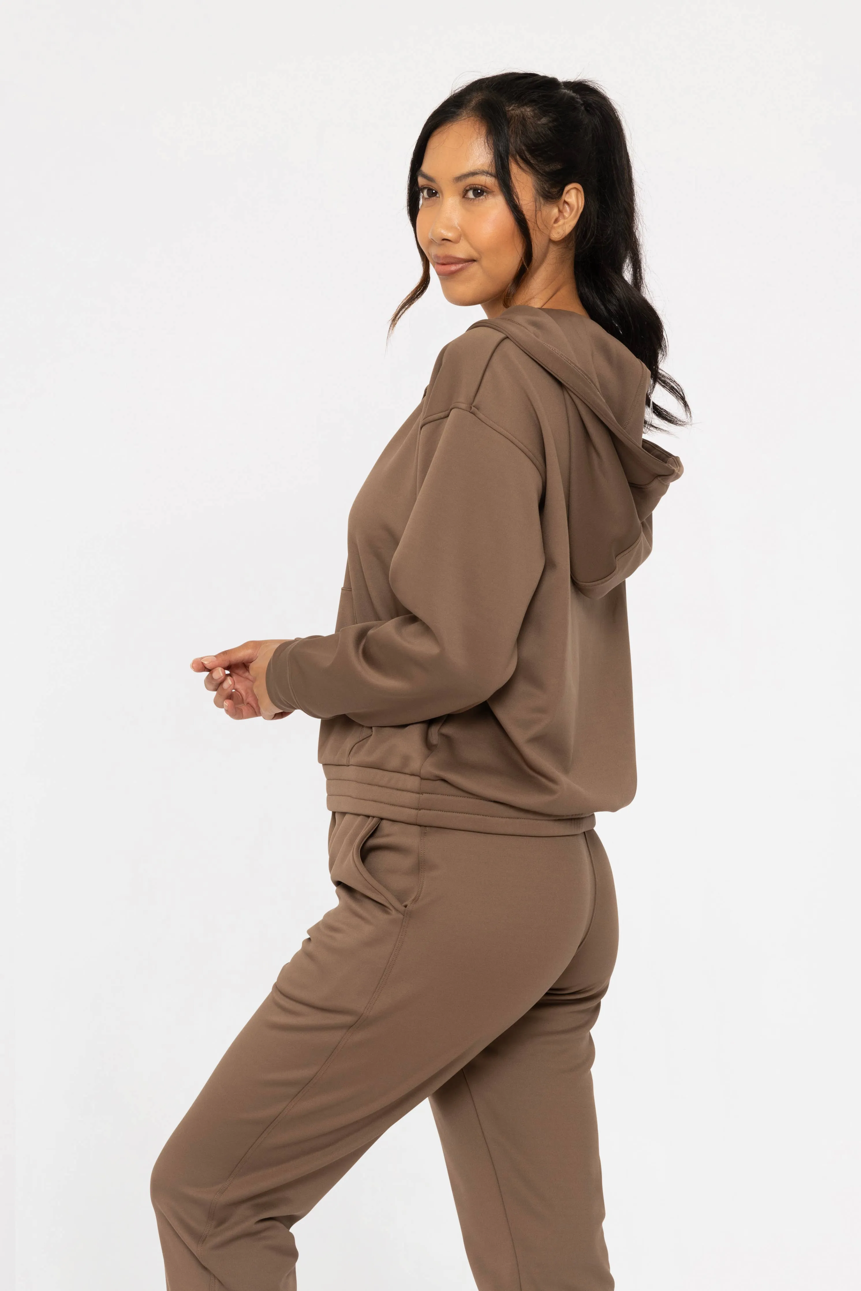 Forest Green Elevated Pullover Henley Hoodie