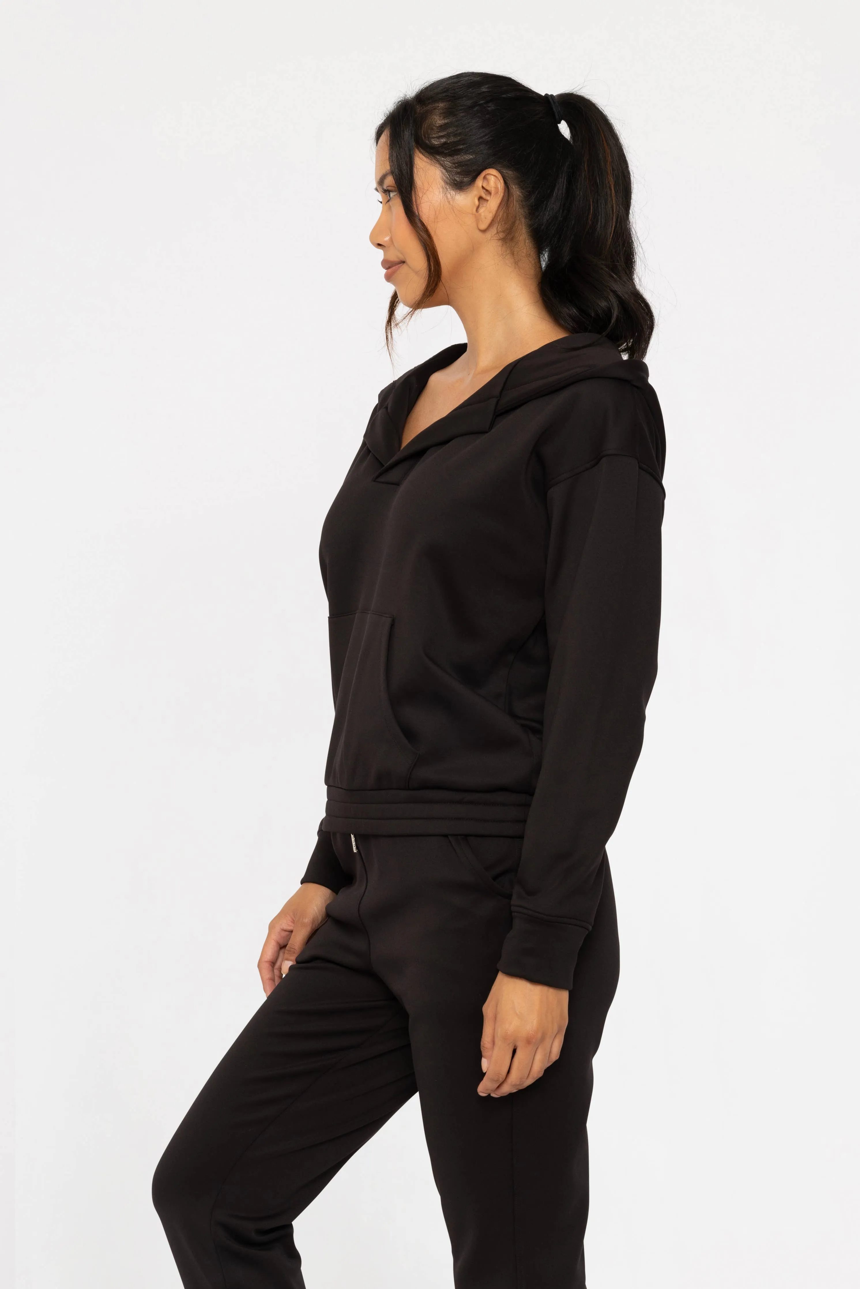 Forest Green Elevated Pullover Henley Hoodie