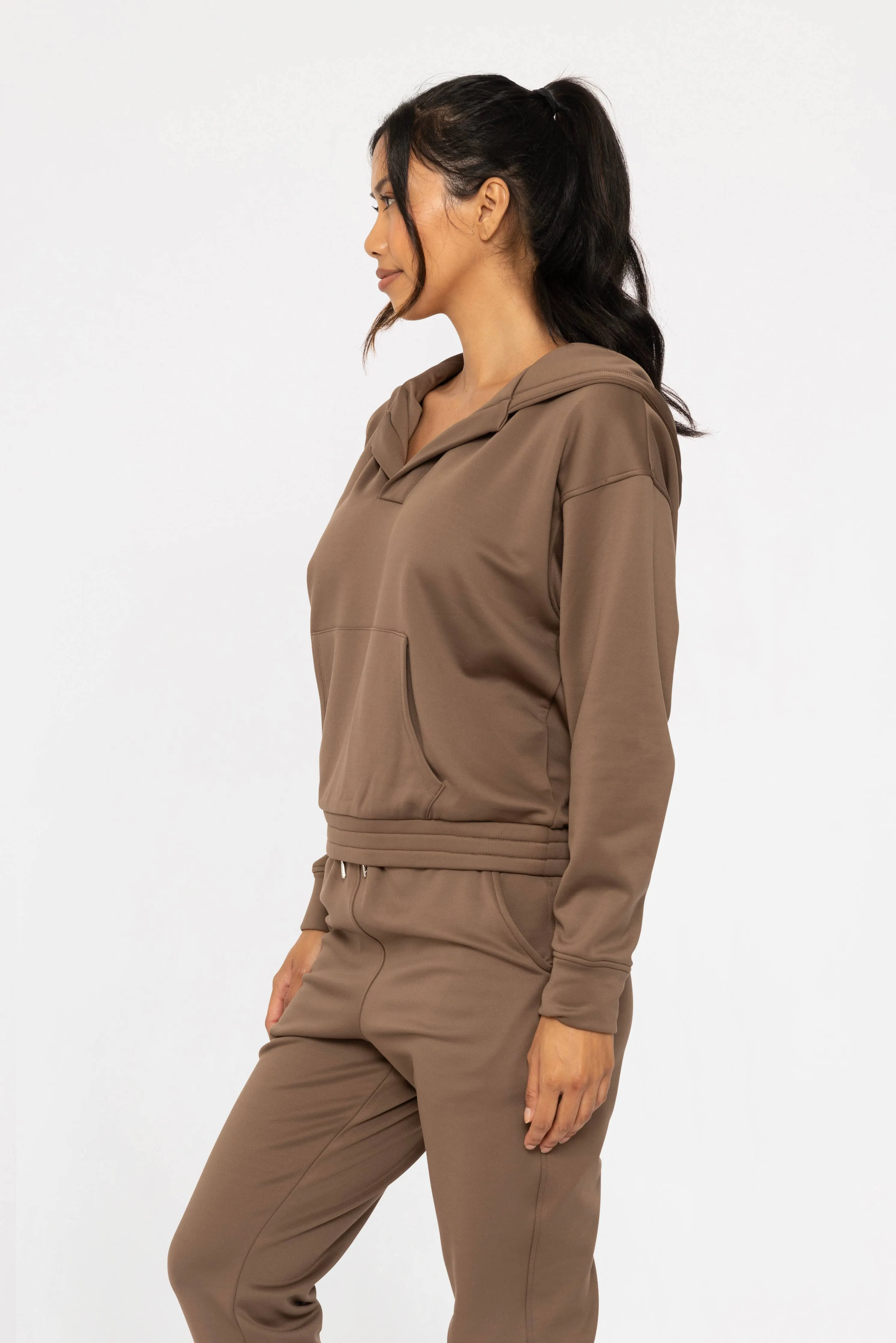 Forest Green Elevated Pullover Henley Hoodie