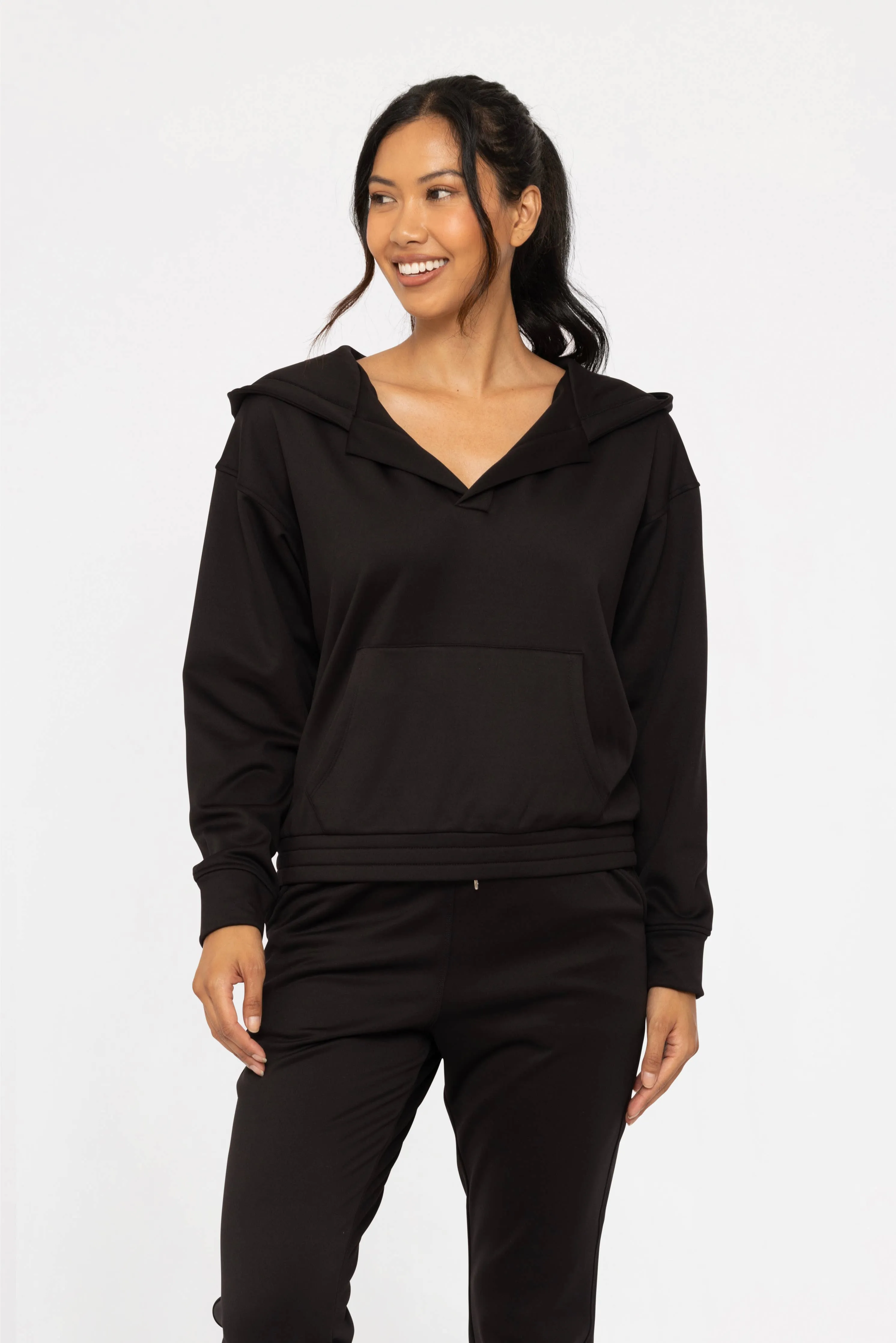 Forest Green Elevated Pullover Henley Hoodie
