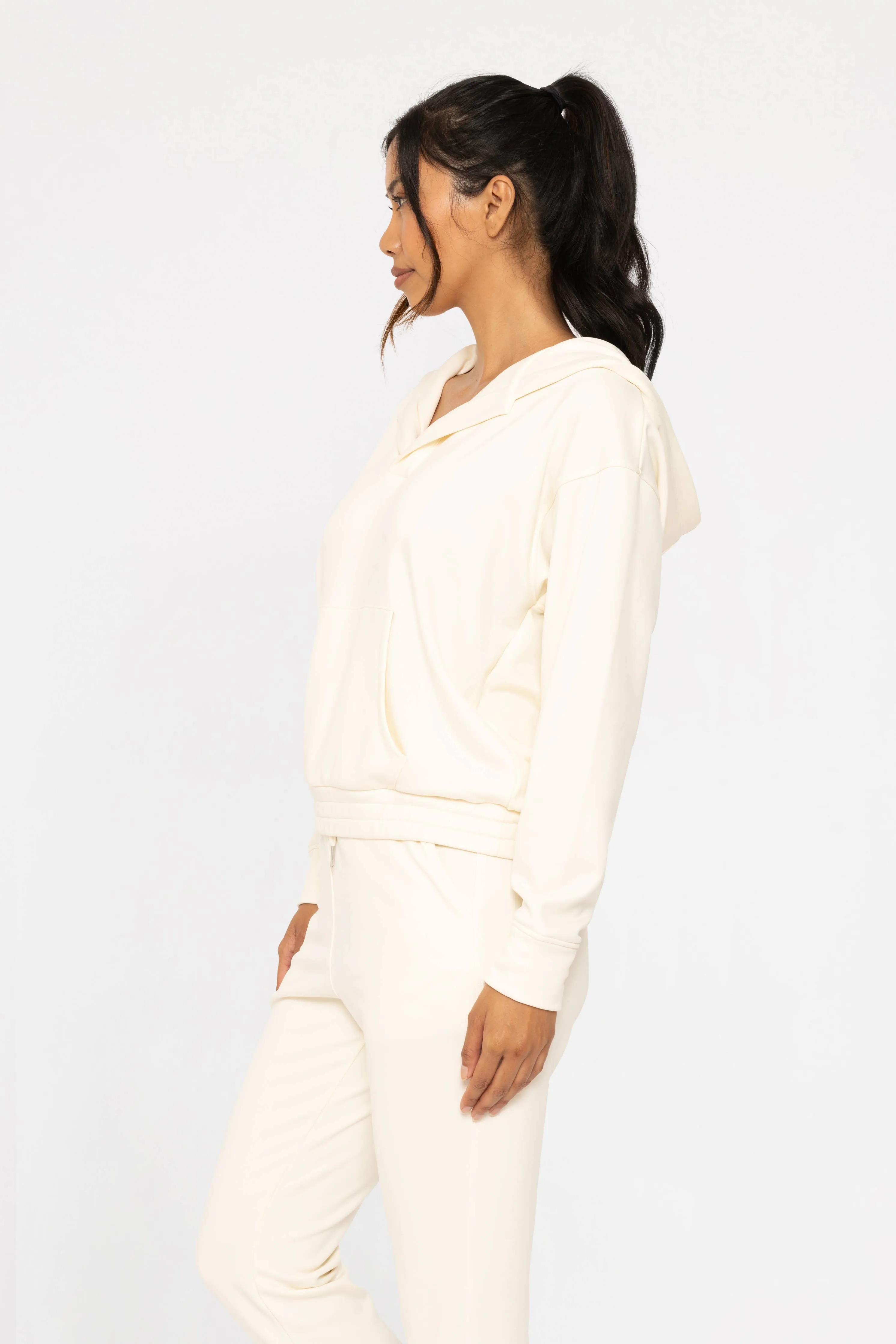 Forest Green Elevated Pullover Henley Hoodie