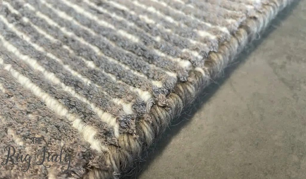 Harmony Grey White Striped Viscose Rug