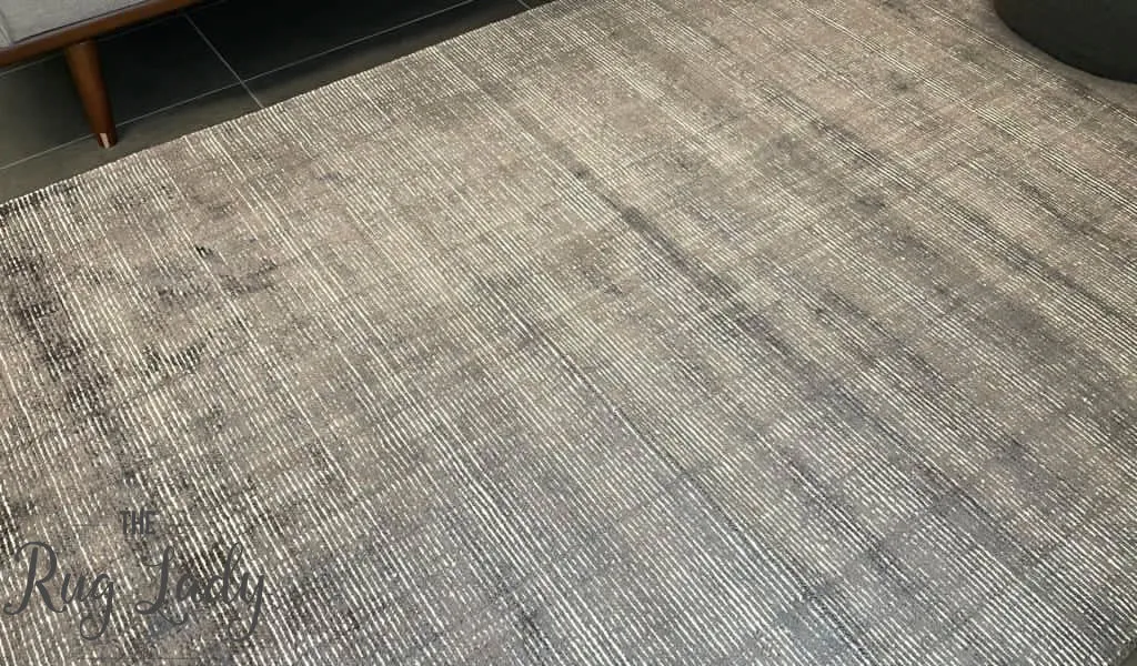 Harmony Grey White Striped Viscose Rug