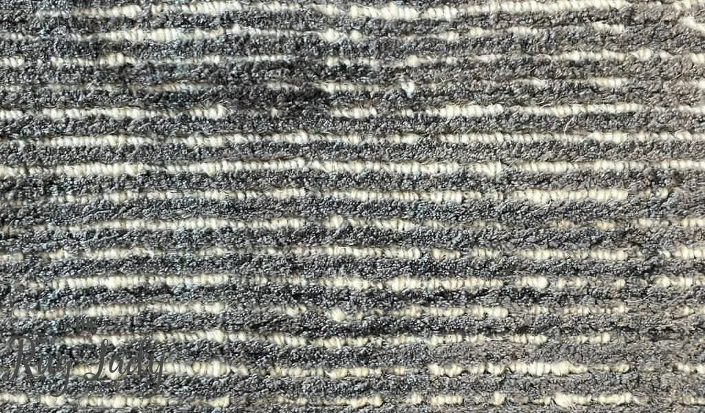 Harmony Grey White Striped Viscose Rug