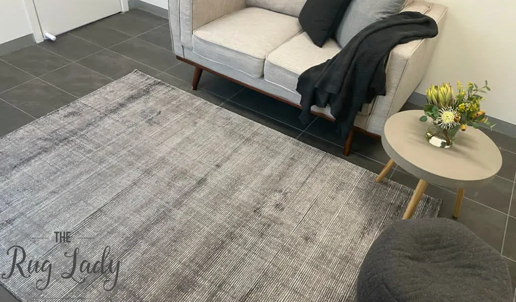 Harmony Grey White Striped Viscose Rug