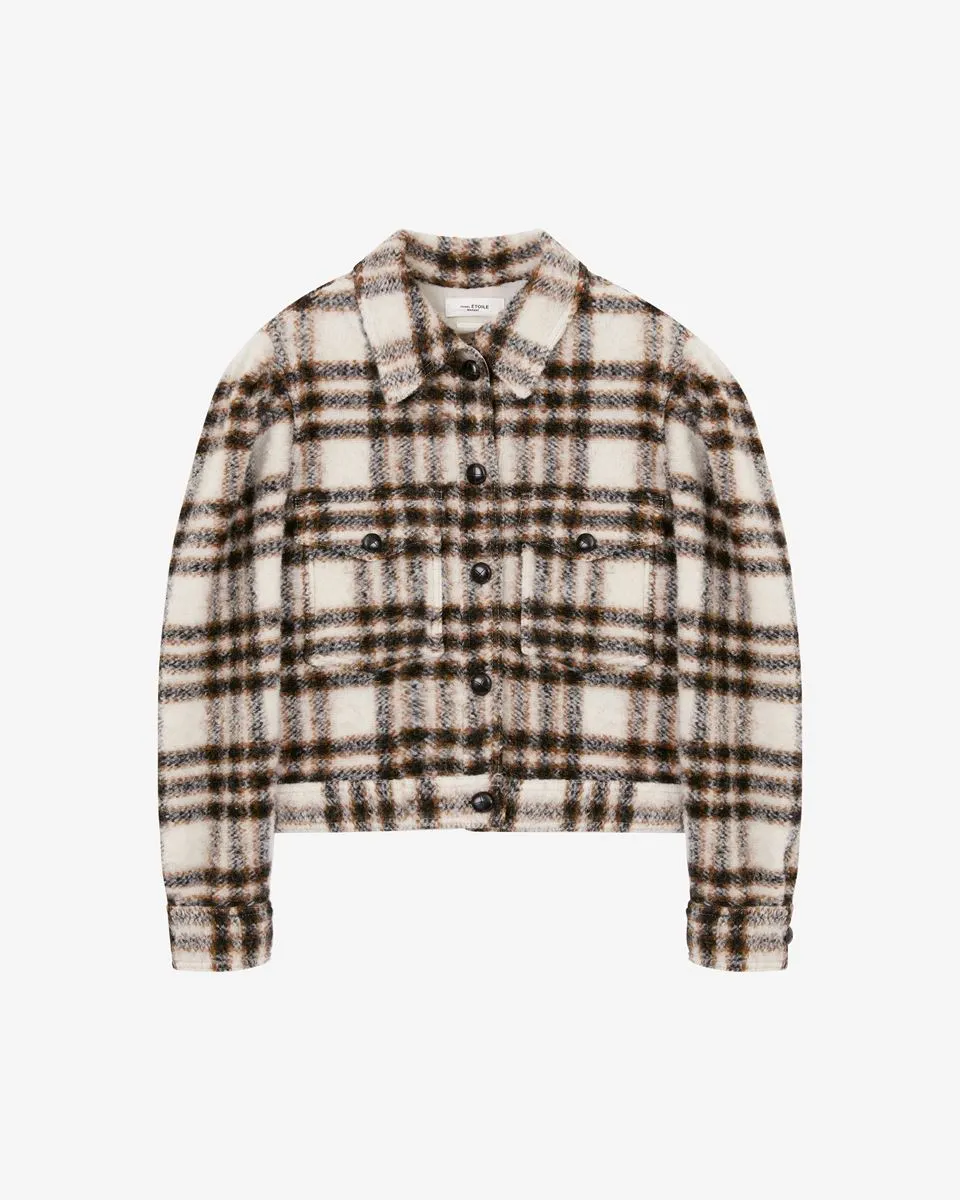 Isabel Marant Leiko Checked Coat - Ecru
