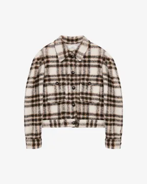 Isabel Marant Leiko Checked Coat - Ecru