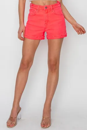 Just BE. RISEN  Coral Cuffed Denim Shorts