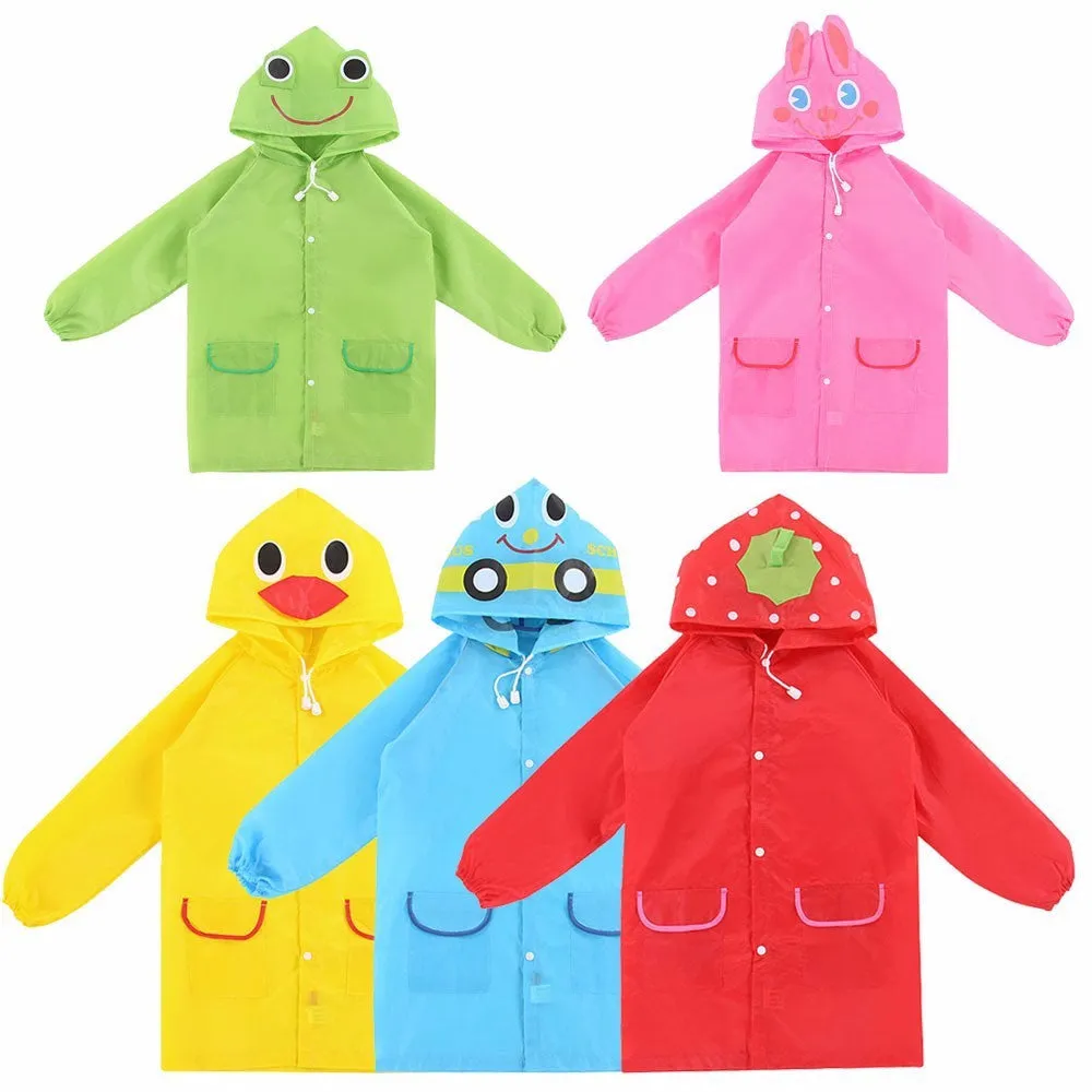 Kids Rain Coat Hooded Waterproof - Free Shipping to N.A.