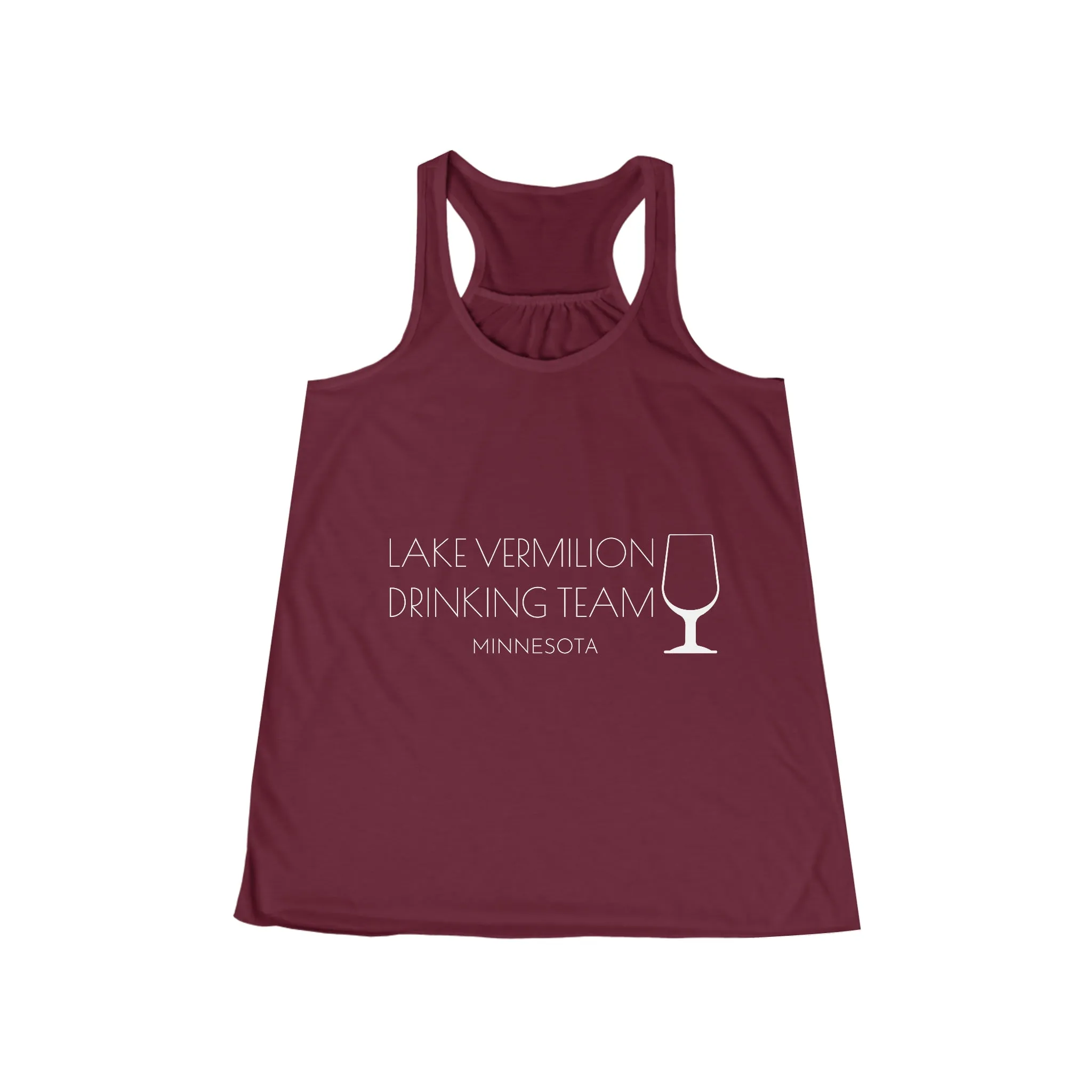 Lake Vermilion Drinkin Team - Wine - Women's Flowy Racerback Tank