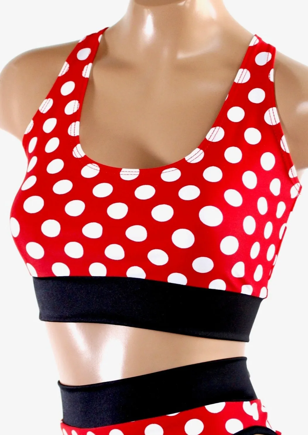 Polka Dot Sporty Tank in Red
