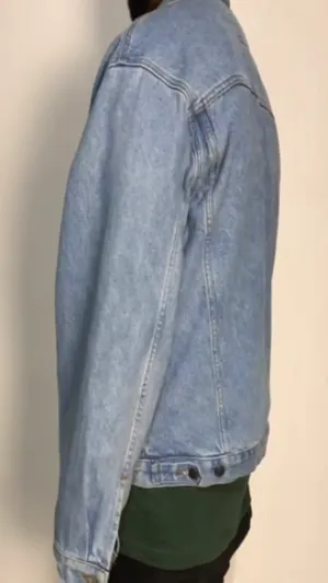 Reworked Unisex Reversible Denim Jackets made using Nike, Puma, Fila, Under Armour, Champion and Other Vintage Sweat Shirts and Vintage Denim Jackets, Style # CR830