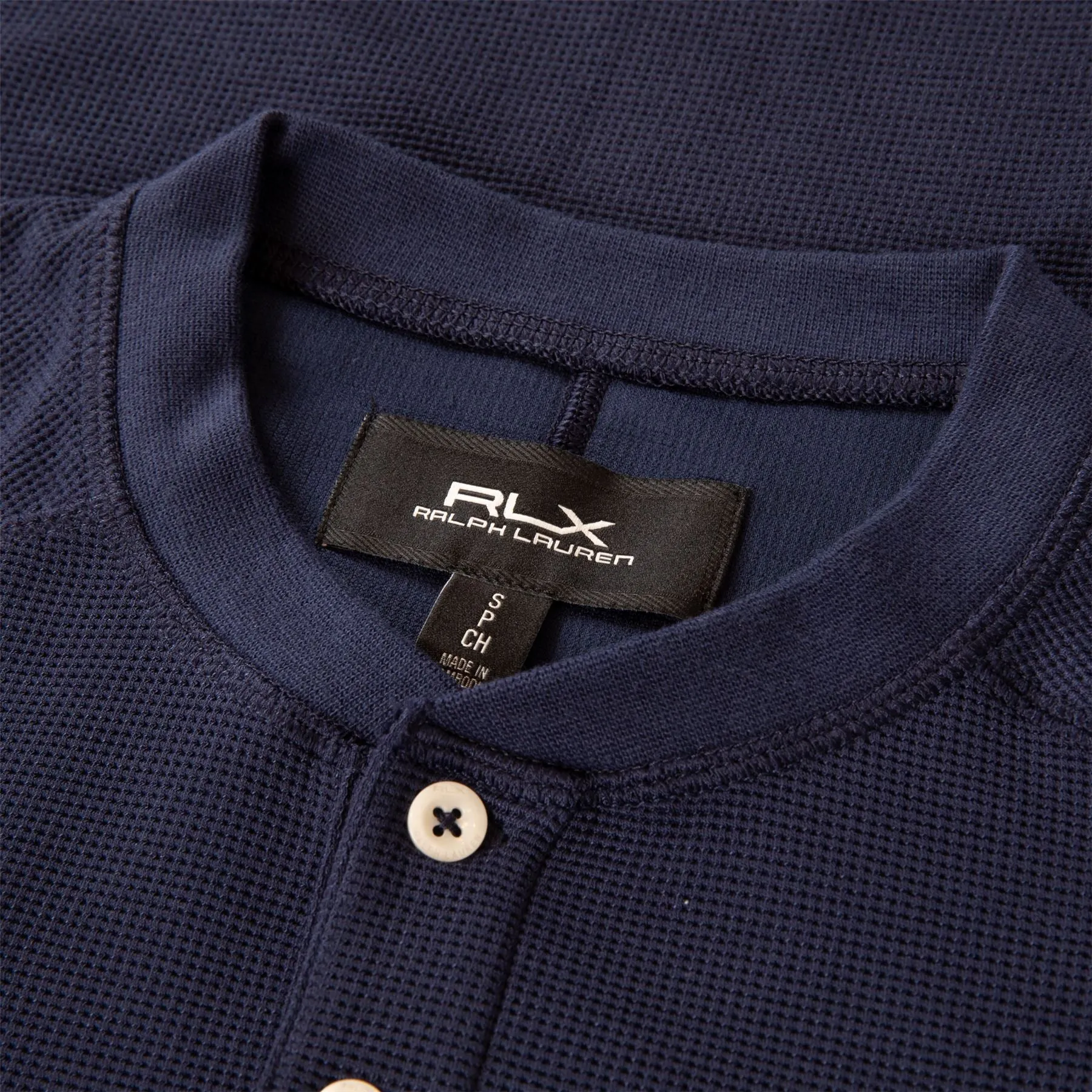 RLX Tech Waffle Henley Pullover in Refined Navy - AW24