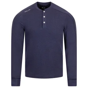 RLX Tech Waffle Henley Pullover in Refined Navy - AW24