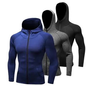 Running Jacket Men Fitness Sport Zip Hoodies Man Sports Wear Thin Quick-drying Training Clothes