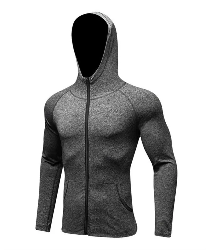 Running Jacket Men Fitness Sport Zip Hoodies Man Sports Wear Thin Quick-drying Training Clothes