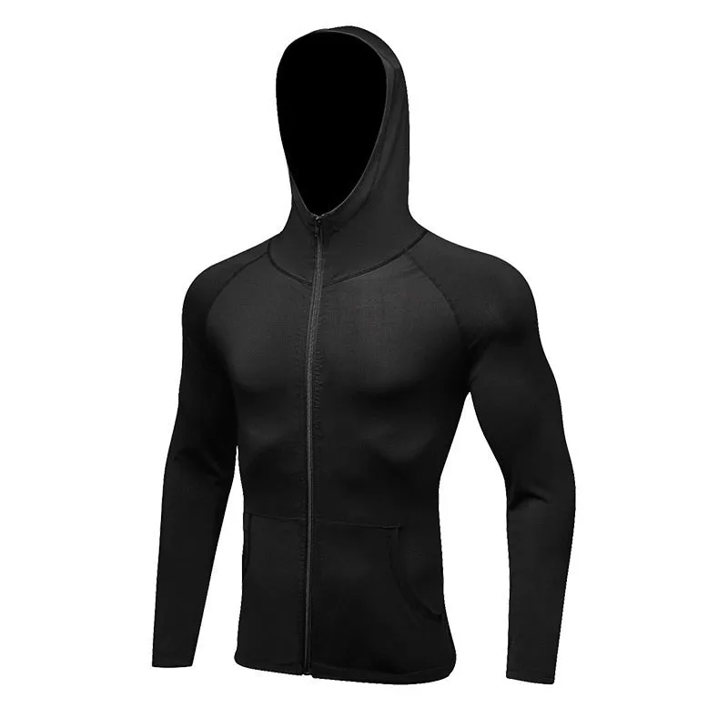 Running Jacket Men Fitness Sport Zip Hoodies Man Sports Wear Thin Quick-drying Training Clothes