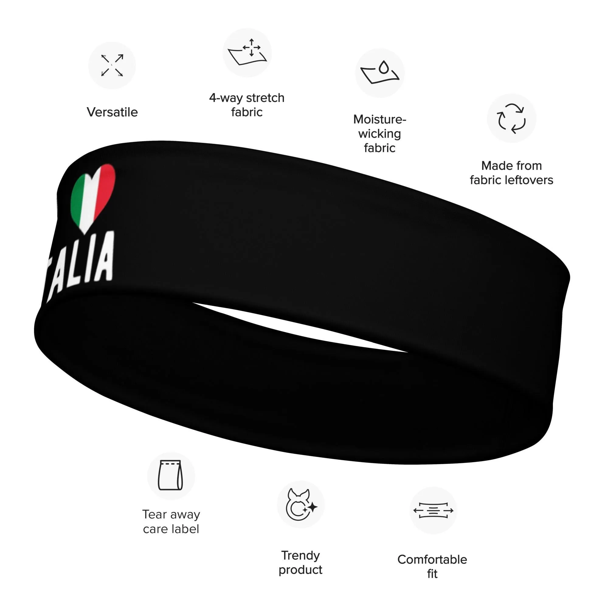 Sports Headband I Love Italia Unisex Quick Dry Sweat Band