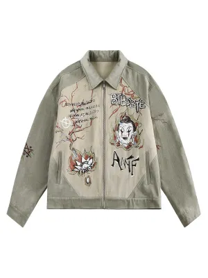 Thesupermade Graffiti Patchwork Jacket