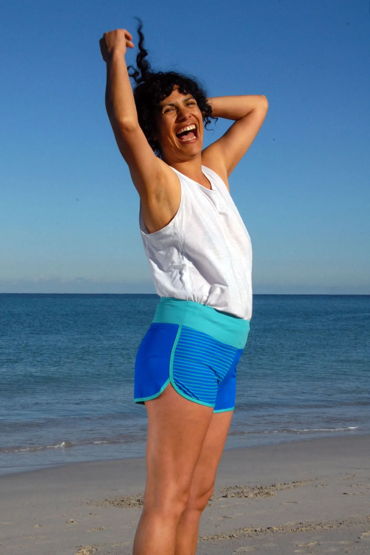 Women's Cute Butt Boardies: Sea Stripe